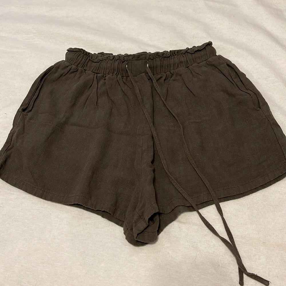 Princess Polly Drawstring Shorts Green Size 4